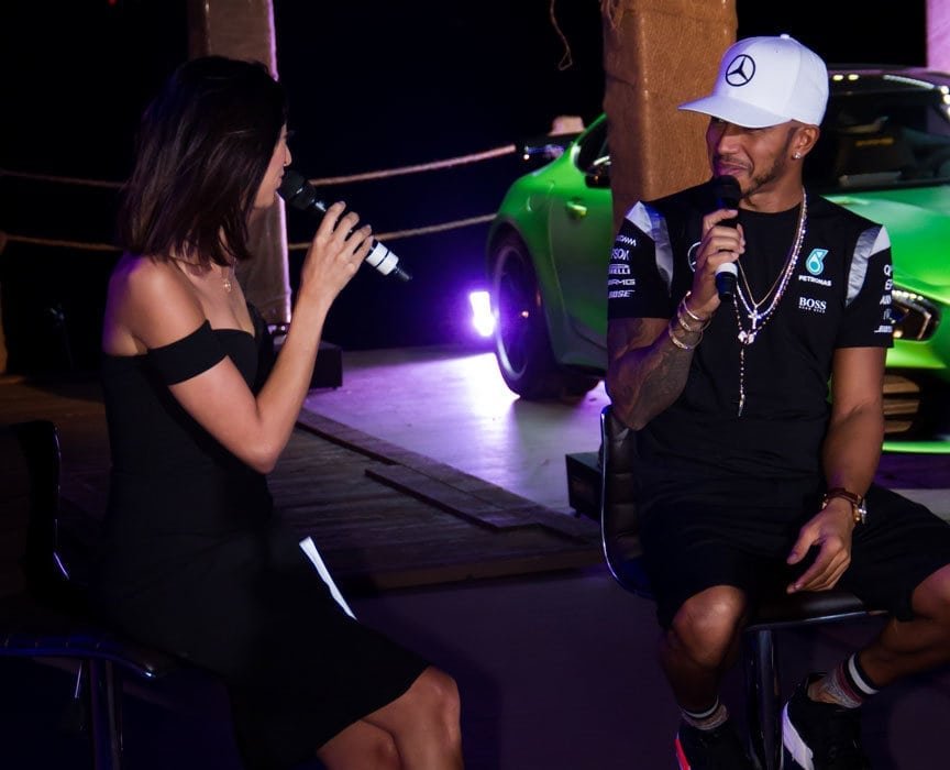Shereen Mitwalli Best MC in Dubai with Lewis Hamilton